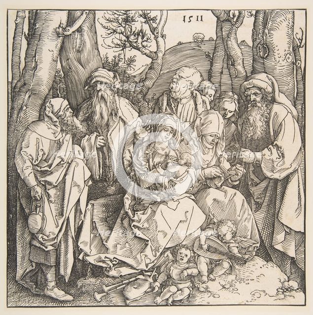 The Holy Family with Saints and Two Musical Angels, 1511. Creator: Albrecht Durer.