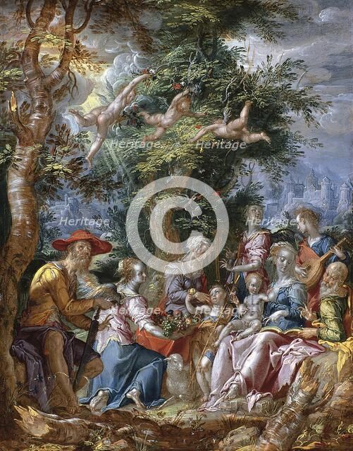 The Holy Family with Saints and Angels, 1606. Creator: Joachim Anthonisz Wtewael.