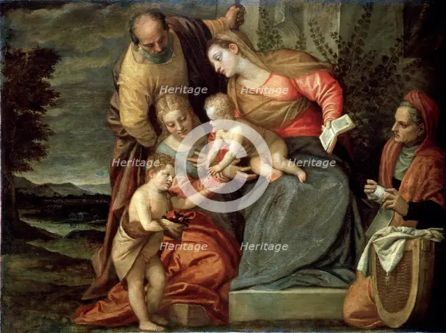 'The Holy Family with Saints Catherine, Anne and John the Baptist', c1580-c1582. Artist: Benedetto Caliari