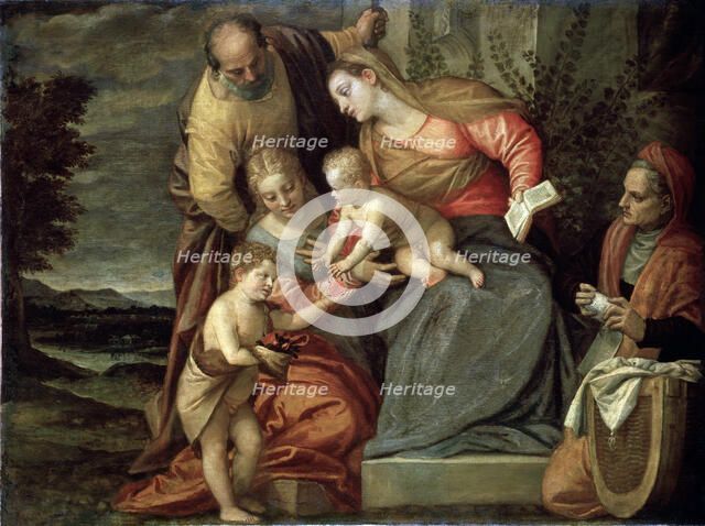 'The Holy Family with Saints Catherine, Anne and John the Baptist', c1580-c1582. Artist: Benedetto Caliari