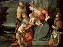 The Holy Family with Saints Catherine, Anne and John the Baptist c1580-c1582. Artist: Benedetto Caliari