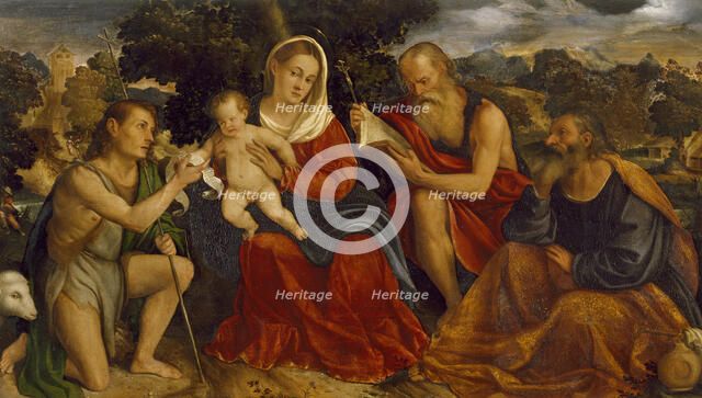 The Holy Family with Saints John the Baptist and Jerome, 1520-1525. Creator: Giampietro Silvio.