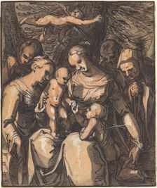 The Holy Family with Saints [recto], c. 1616/1617. Creator: Hermann Weyer