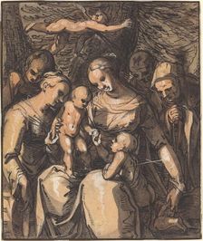 The Holy Family with Saints [recto], c. 1616/1617. Creator: Hermann Weyer