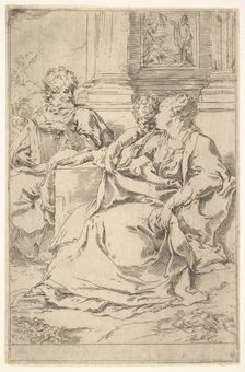 The Holy Family with Scriptural Scene in Background. Creator: Guido Reni