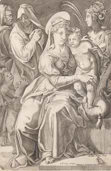 The Holy Family with St. Anne and St. Catherine, 1542, published 1627-50. Creator: Enea Vico