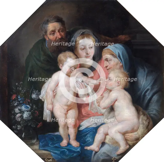 'The Holy Family with St Elizabeth and St John', 17th century. Artist: Unknown.