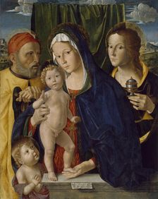 The Holy Family with St. John the Baptist and St. Mary Magdalen, 1494-1495. Creator: Marco Palmezzano