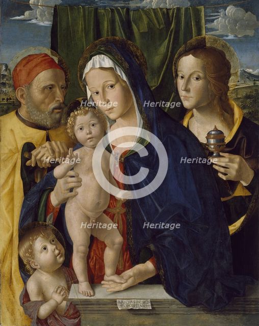 The Holy Family with St. John the Baptist and St. Mary Magdalen, 1494-1495. Creator: Marco Palmezzano.