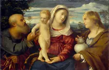 The Holy Family with St Mary Magdalen, c1513-1514. Creator: Jacopo Palma il Vecchio