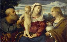 The Holy Family with St Mary Magdalen, c1513-1514. Creator: Jacopo Palma il Vecchio