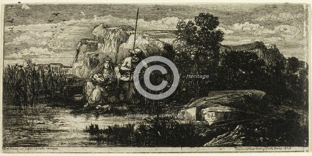 The Holy Family with Pole, 1858. Creator: Rodolphe Bresdin.
