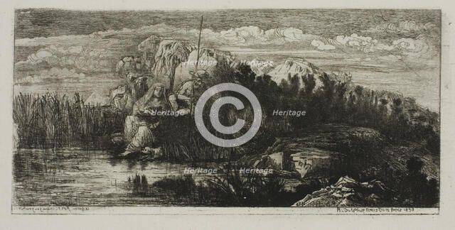 The Holy Family with Pole, 1858. Creator: Rodolphe Bresdin.