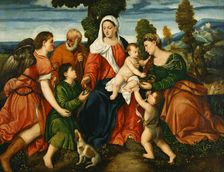The Holy Family with Tobias and the Angel, Saint Dorothy, John the Baptist and the Miracle of the Co Artist: Veronese (de Pitati), Bonifacio (1487-1553)