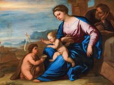 The Holy Family with the Infant Saint John, by Luca Giordano, between 1675 and 1680. Creator: Luca Giordano