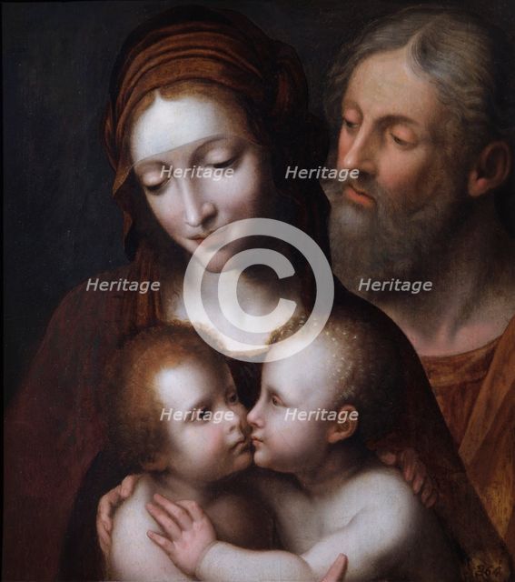 'The Holy Family with the infant St John', 16th century. Artist: Follower of Bernardino Luini.