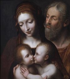 The Holy Family with the infant St John 16th century. Artist: Follower of Bernardino Luini