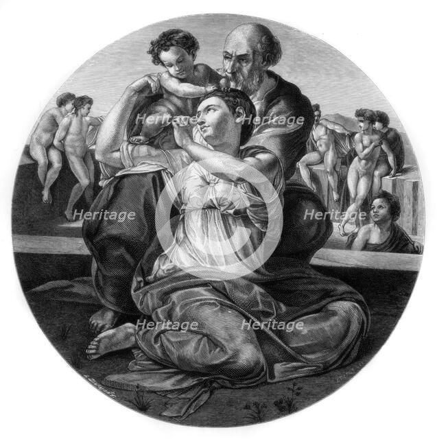 'The Holy Family with the infant St John the Baptist' (the Doni Tondo), c1506 (1870).Artist: L Dumont
