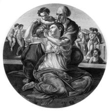 The Holy Family with the infant St John the Baptist (the Doni Tondo), c1506 (1870).Artist: L Dumont