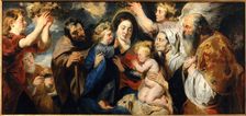 The Holy Family with the young John the Baptist and angels, c. 1616-1617. Creator: Jordaens, Jacob (1593-1678)