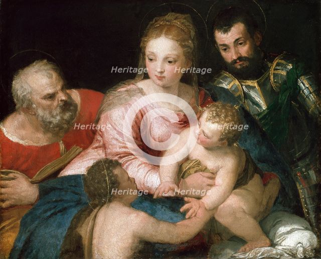 The Holy Family with the young St John the Baptist and St George, early 1550s. Artist: Paolo Veronese.