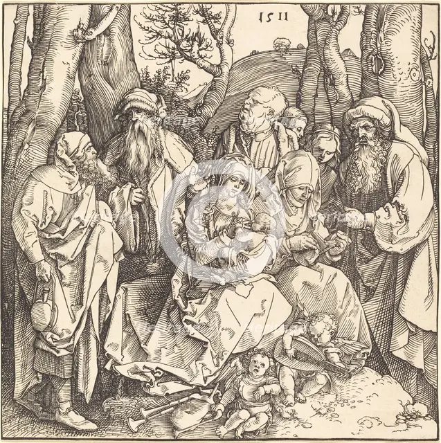 The Holy Family with Two Music-Making Angels, 1511. Creator: Albrecht Durer.