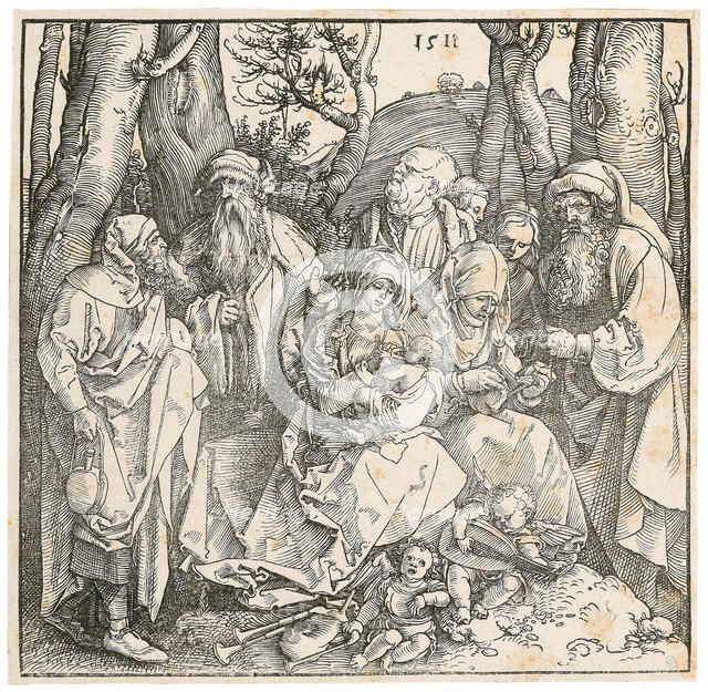 The Holy Family with Two Musician Angels, 1511. Creator: Dürer, Albrecht (1471-1528).