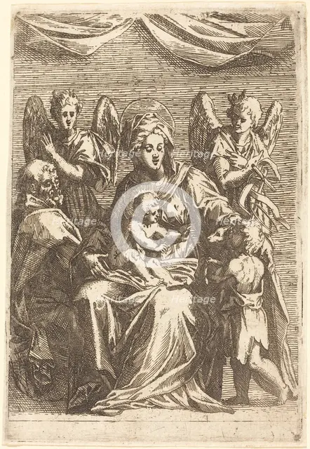 The Holy Family with Two Angels. Creator: Jacques Callot.