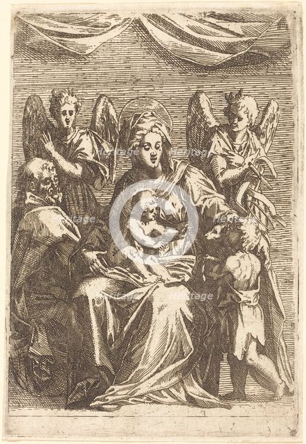 The Holy Family with Two Angels. Creator: Jacques Callot.