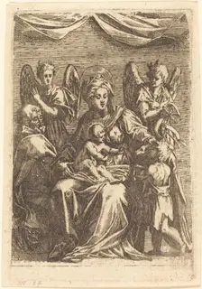 The Holy Family with Two Angels. Creator: Jacques Callot