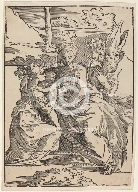 The Holy Family with Two Saints. Creator: Antonio da Trento.
