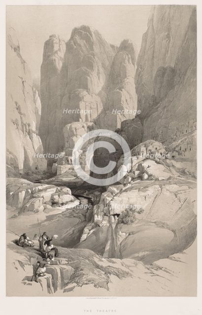 The Holy Land, Syria, Idumea, Arabia, Egypt & Nubia (Vol. III): Entrance to Petra, 1842. Creator: Louis Haghe (British, 1806-1885); F.G. Moon.