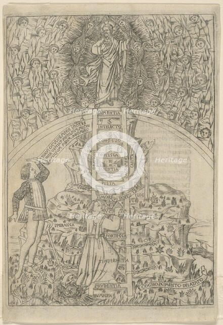 The Holy Mountain, folio 3 from The Holy Mountain (Monte Sancto di Dio), 1477. Creators: Baccio Baldini, Antonio Bettini.