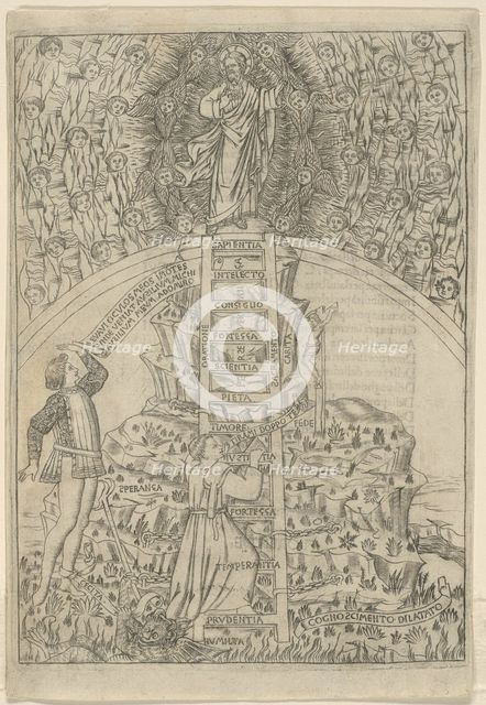 The Holy Mountain, folio 3 from The Holy Mountain (Monte Sancto di Dio), 1477. Creators: Baccio Baldini, Antonio Bettini.