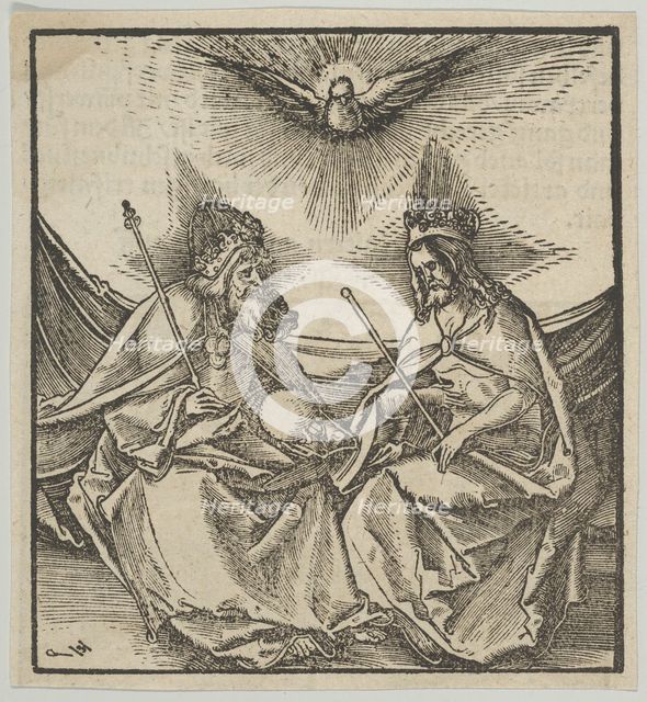 The Holy Trinity, from Hymmelwagen auff dem, wer wol lebt..., 1517. Creator: Hans Schäufelein the Elder.