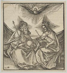The Holy Trinity, from Hymmelwagen auff dem, wer wol lebt..., 1517. Creator: Hans Schäufelein the Elder