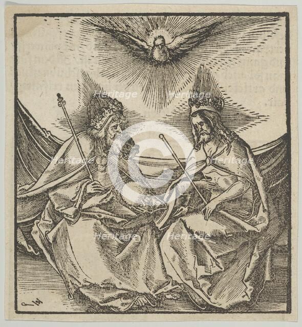 The Holy Trinity, from Hymmelwagen auff dem, wer wol lebt..., 1517. Creator: Hans Schäufelein the Elder.