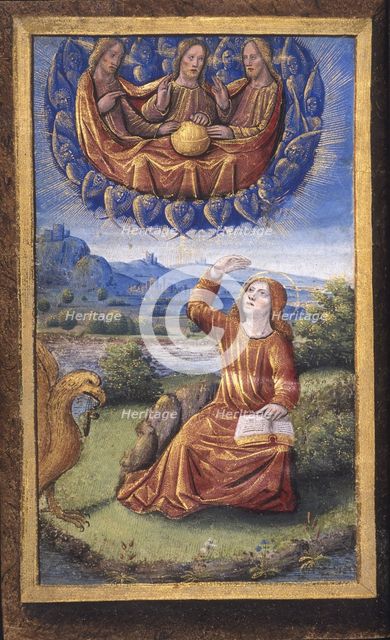 The Holy Trinity (from Lettres bâtardes), ca 1490-1510. Artist: Poyet, Jean (active 1483-1497)