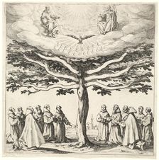 The Holy Trinity in the Tree of Life, Adored by Franciscans, in or after 1621. Creator: Jacques Callot