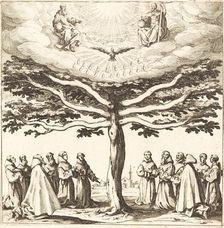 The Holy Trinity in the Tree of Life, Adored by Franciscans, in or after 1621. Creator: Jacques Callot