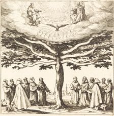 The Holy Trinity in the Tree of Life, Adored by Franciscans, in or after 1621. Creator: Jacques Callot