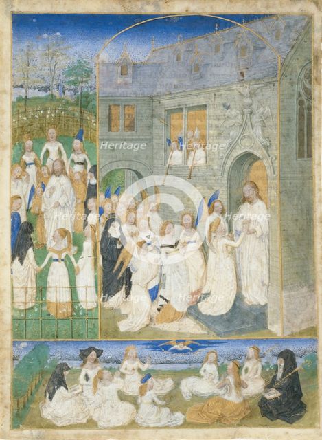 The Holy Virgins Greeted by Christ as They Enter the Gates of Paradise, ca. 1467-70. Creator: Simon Marmion.