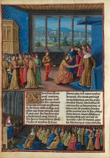 The homage of Henry III of England to Louis IX of France on December 4, 1259. From "Les... 1474. Creator: Jean Colombe