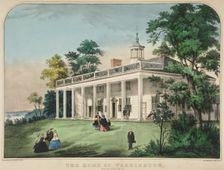 The Home of Washington, Mount Vernon, Va., pub. c1857 (colour lithograph). Creator: American School (19th Century)
