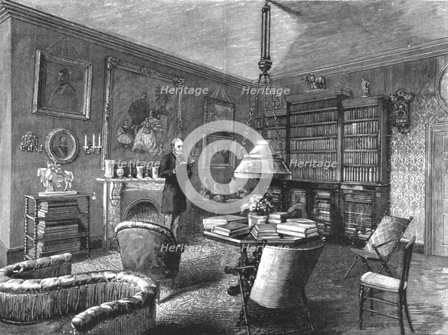 ''The home of TRH Prince and Princess Christian, The Library, Cumberland Lodge', 1891. Creator: Unknown.