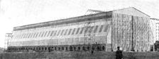 The Home Of "Zeppelin I": The Newly Built Air-Ship Shed..., Near Metz, 1909. Creator: Reclam