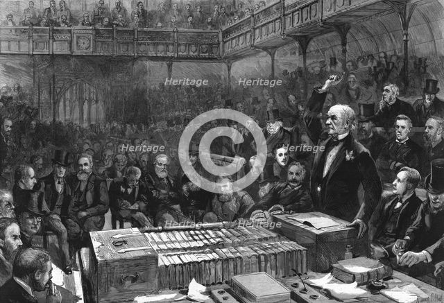 'The Home Rule debate in the House of Commons - Mr Gladstone's peroration', 1886. Creator: Unknown.