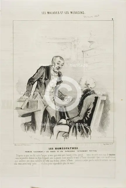 The Homeopaths: First Treatment (plate 4), 1843. Creator: Charles Emile Jacque.