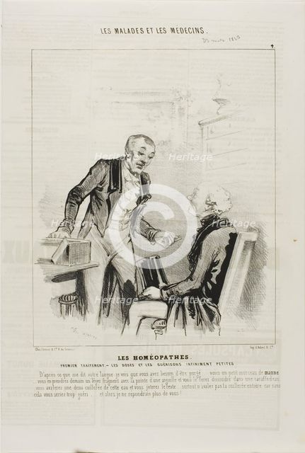 The Homeopaths: First Treatment (plate 4), 1843. Creator: Charles Emile Jacque.