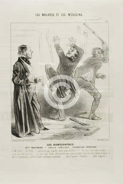 The Homeopaths: Second Treatment (plate 5), 1843. Creator: Charles Emile Jacque.
